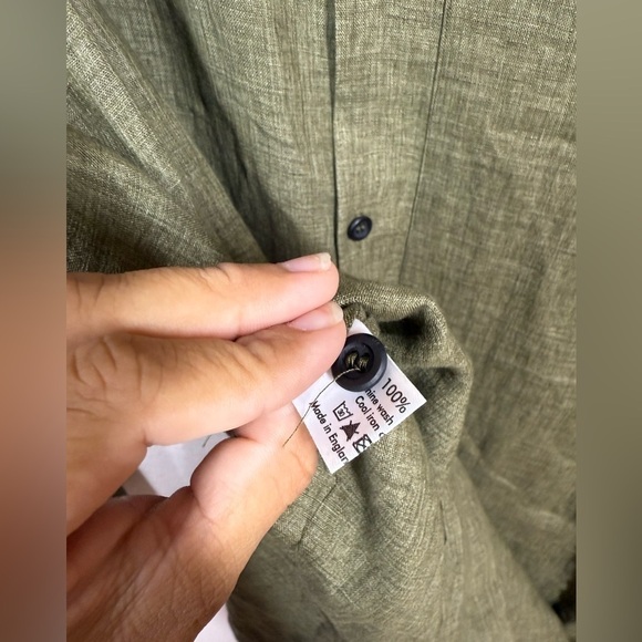 Eskandar Linen Wide A-line Collarless Shirt - Very Long With Slits Size 1 - Picture 8 of 10